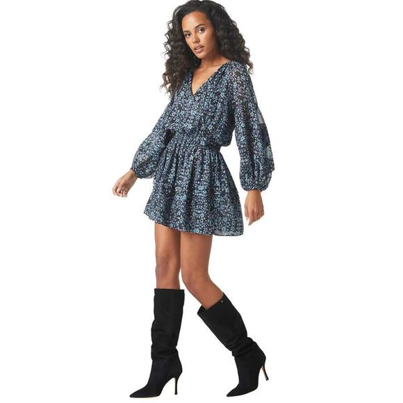 Misa Los Angeles Karlina Mini Dress in Night Shade Flora S - Picture 1 of 3